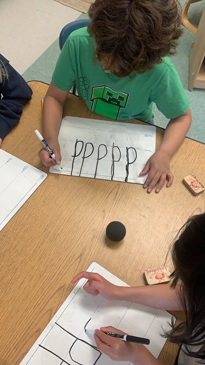 During language arts today we practiced tapping out CVC words and worked on handwriting with a lowercase B, Q, D, S and G
