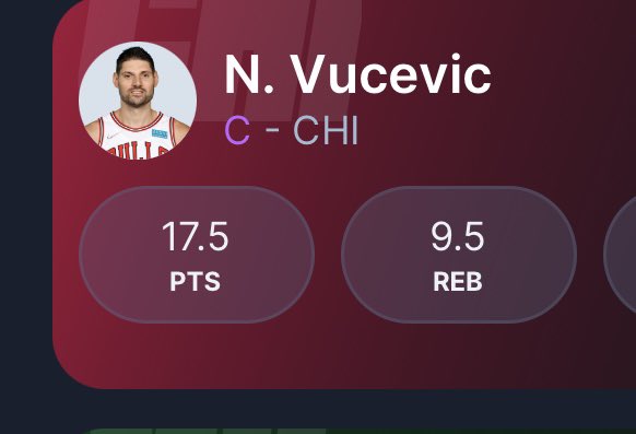 Kingpinprize's tweet photo. 2-0 this month, going for the 3rd Twitter fav play of the day today here with Vuc UNDER 11.5 rebounds. Look at the value here on Parlay play compared to this 9.5 on sleeper! He stays under 12 and we’re good 🤑#FindingValue All links to here… https://t.co/CIwwTDetCo https://t.co/96SSmkO6C1