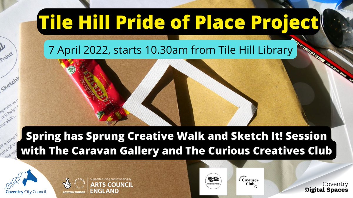 covlibraries's tweet photo. The library is closed today but make sure to come back tomorrow for a free Creative Walk with Jan &amp; Chris from @caravangallery at 10.30am
#TileHillPrideOfPlaceProject
Part of @covlibraries #DigitalSpaces @thespacearts @ace_national @coventrycc @Coventry2021 https://t.co/KGgiXigWyo