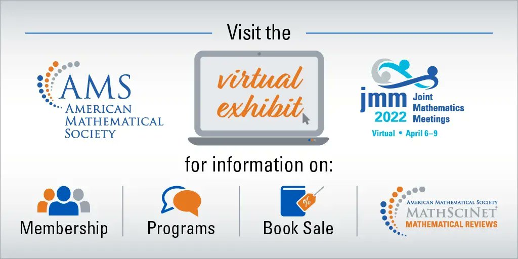 amermathsoc's tweet photo. AMS Membership Department representatives will be available during JMM every day from 12 to 1 pm PDT to answer your questions about membership with the AMS! https://t.co/zMflbACguz
#jmm2022 #amermathsoc https://t.co/CLoNEWP0P1