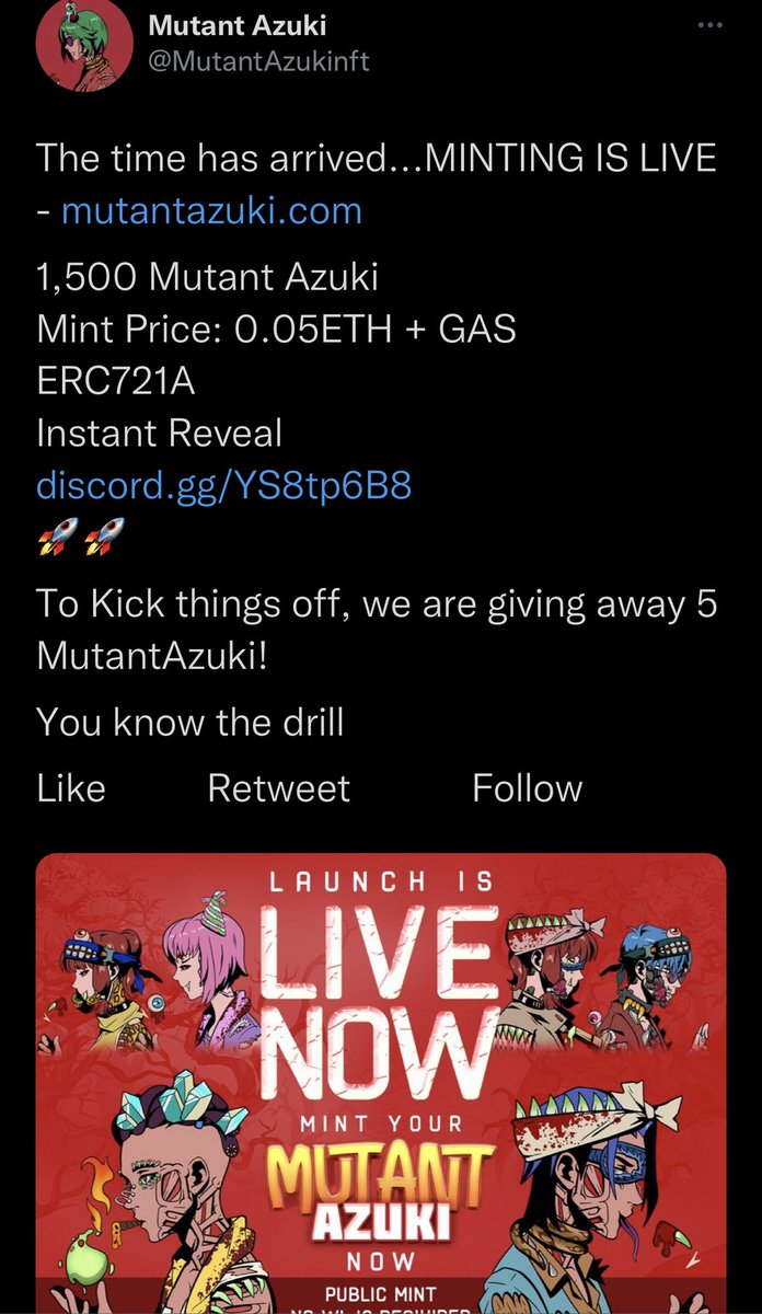 SH13LDS7's tweet photo. And here we go as expected @NFT_Awareness @nftscamtracker @Ammo9168 @SylvieAnnalea @ErrorZer0invest @zerofucs123 @NFTScrutiny #RugPullMafia #MutantAzuki #NFTCommunity https://t.co/ABi9Ol0PZG