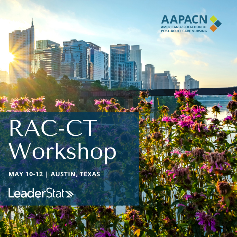LeaderStat's tweet photo. Having the RAC-CT credential behind your name shows you are a knowledgeable and capable MDS professional. LeaderStat is hosting a workshop May 10-12 in Austin, TX. Join us!
🔵Register Today: https://t.co/862QRmZ112
#RACCT #MDS #MDSTraining #nursingeducation #skillednursing #LTC https://t.co/YWScPl9zKA