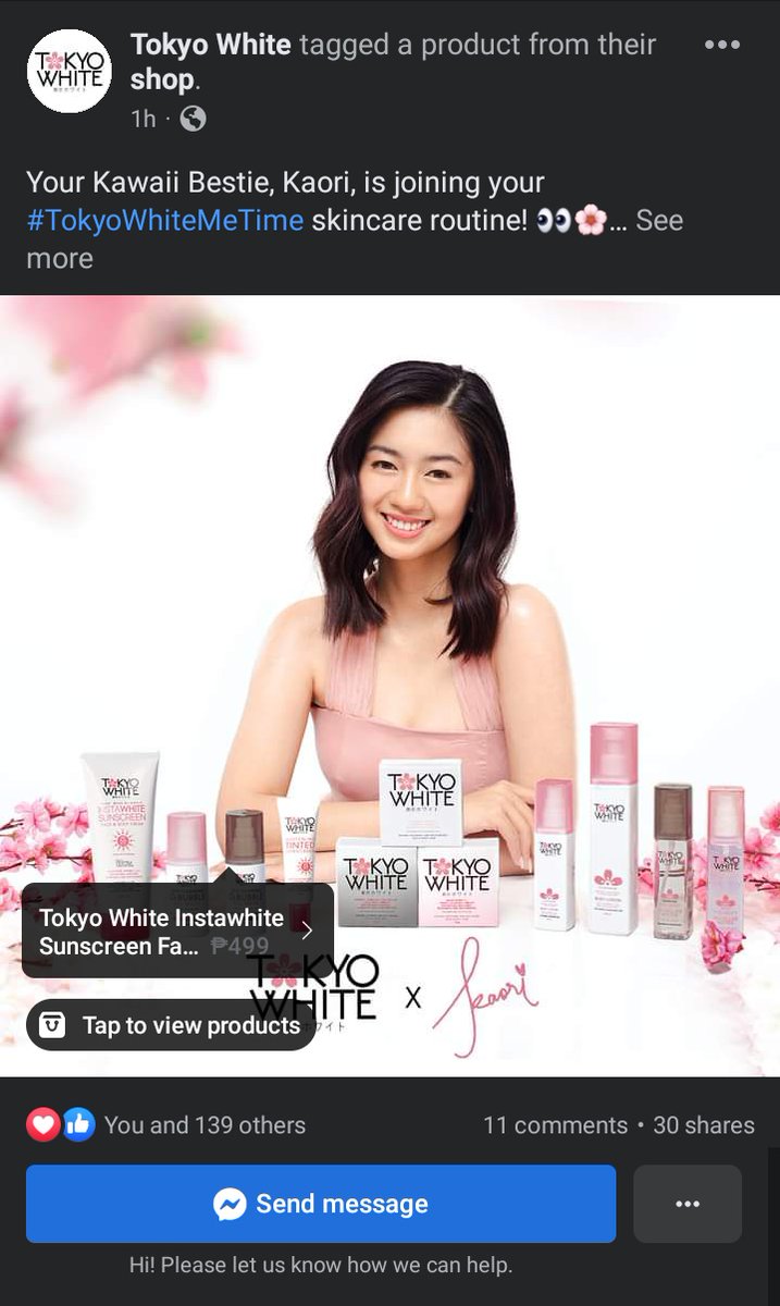 Hi fam, you can also engage here! :) React and leave a kawaii comment for Kaokao.

KAORI for TOKYO WHITE 
facebook.com/20172204718956…
