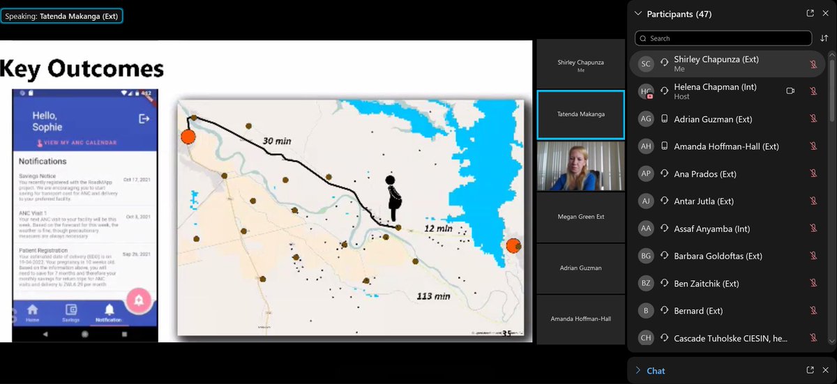 placealertlabs's tweet photo. An overview of #RoadMApp, an uber type service for pregnant women as presented by @ptmakanga at today's @GEOSEC2025 Health Community of Practice #CoP teleconference on infectious diseases and environmental health topics in the African Region #maternalhealthcare #earthobservation https://t.co/YrOyai9rOe