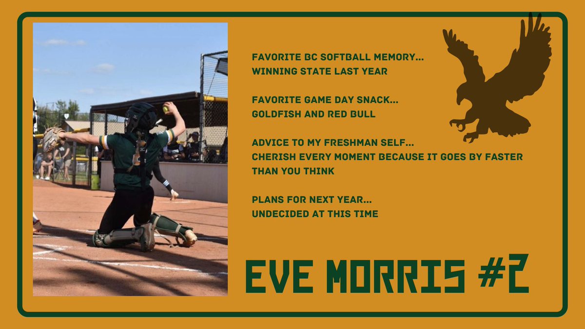 BCCHS_Softball's tweet photo. Today’s senior spotlight is #2 Eve Morris! https://t.co/PuDRINNH1n