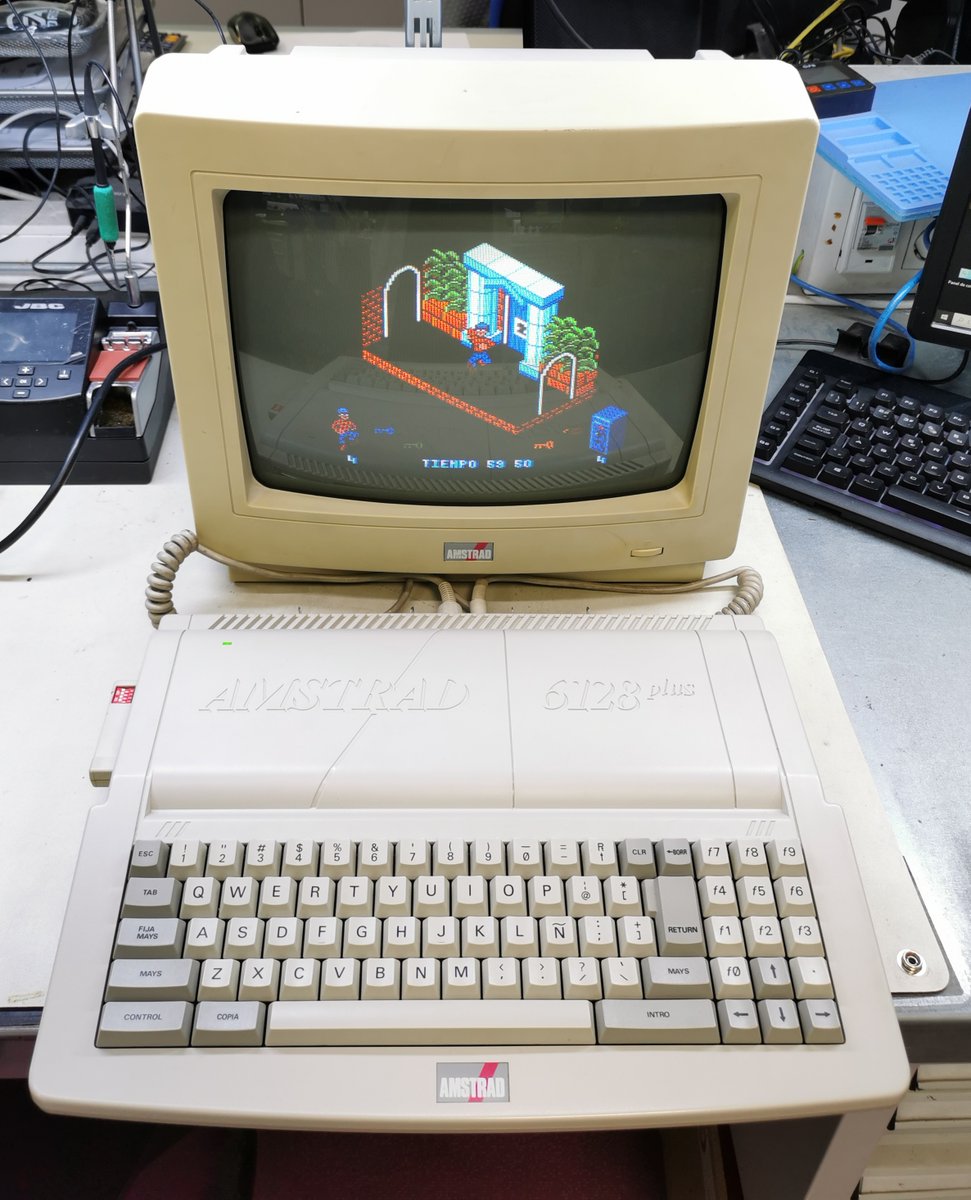 VideojuegosGAME's tweet photo. Sustituimos la correa, calibramos disquetera... ¡y este Amstrad 6128+ ya está completamente reparado por nuestro equipo de #GAMESAT! 🛠😁 Tráenos tus consolas retro a cualquiera de nuestras tiendas y te la devolveremos lista para volver a darle caña 👇

https://t.co/o1lCgVlay6 https://t.co/lGYIyNMzv7