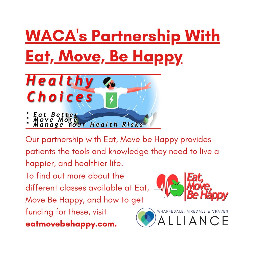 Our partnership with Eat, Move be Happy provides patients the tools and knowledge they need to live a happier, and healthier life.

To find out more about the different classes available at Eat, Move Be Happy, and how to get funding for these, visit eatmovebehappy.com.