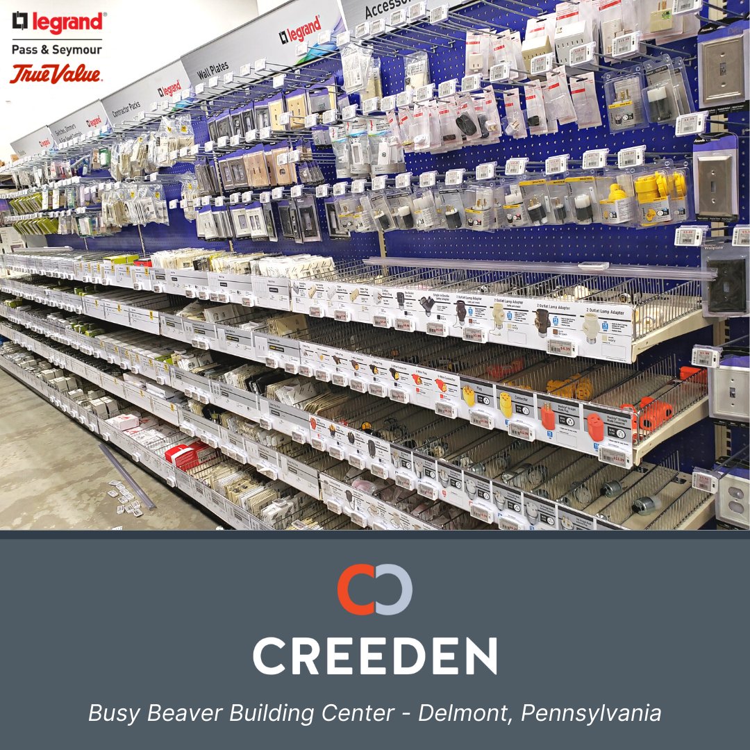 CreedenSales's tweet photo. Nice 24ft. Legrand True Value CTB assortment at Busy Beaver's new store, set up by the Creeden National Sales Force. Stop by Busy Beaver's new store in Delmont, PA - Grand Opening on April 30th, 2022!

#truevalue #legrand #Creeden #forceforsales #salesforce https://t.co/bWf4KbU3Hw