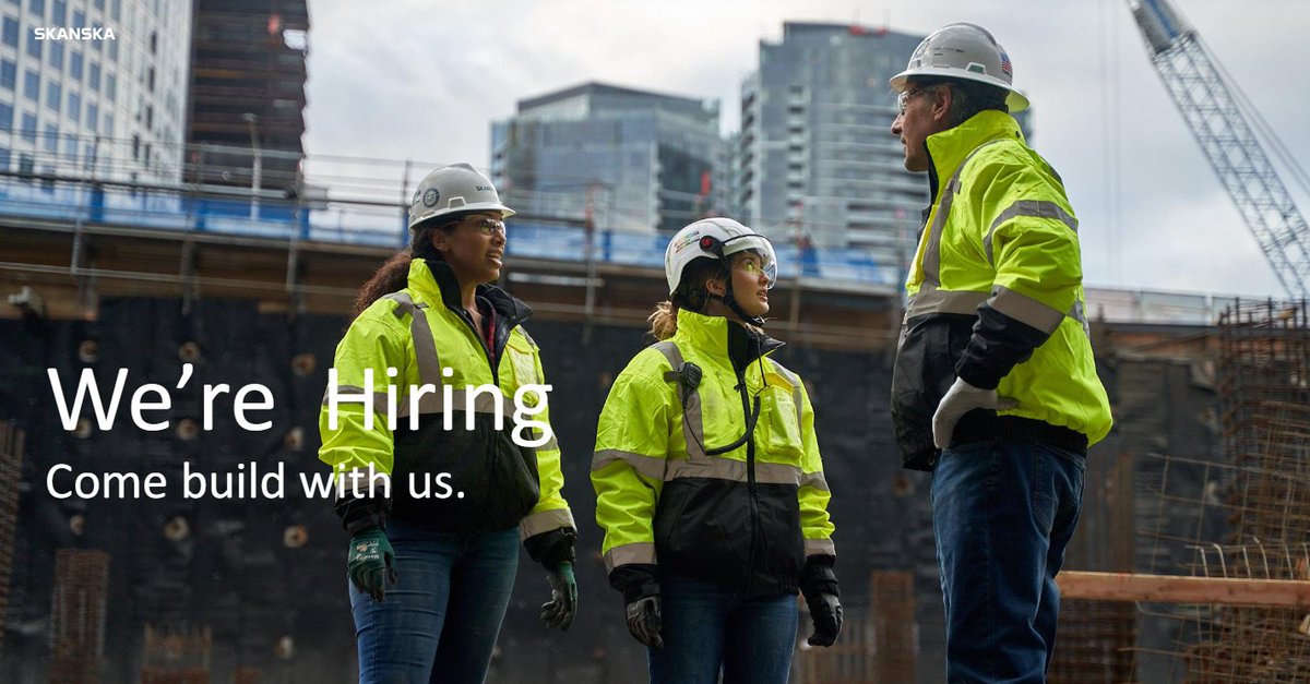 SkanskaUSA's tweet photo. Career opp! 🏗️ At #Skanska, we put our people first. We prioritize #safety, living out our #values rooted in collaboration, transparency and caring for the lives of all people—our teams come first when it comes to growing our #impact. View open positions: https://t.co/WXTTjmoMHF https://t.co/OTIuG3GiIK