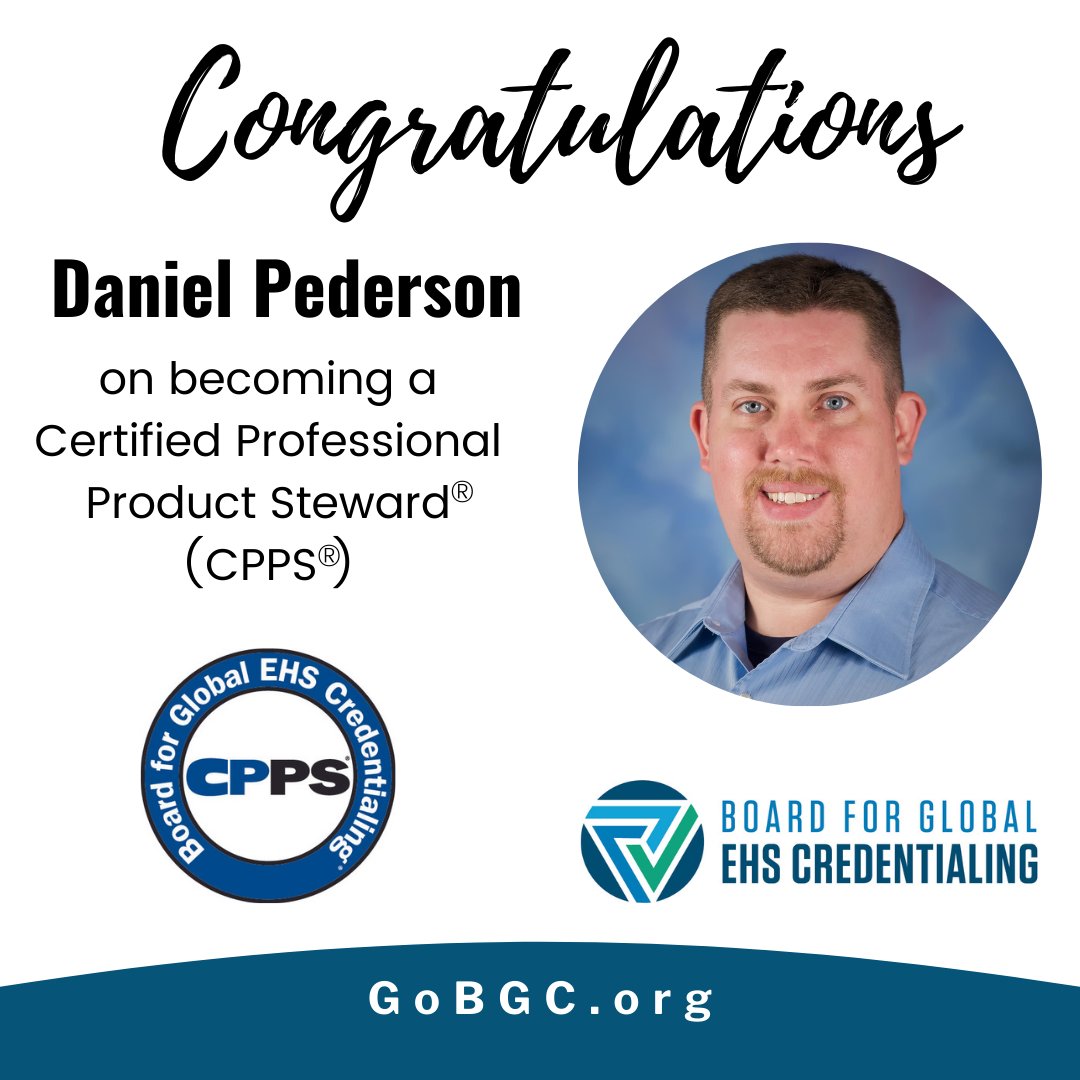 BGC_EHS's tweet photo. Great job!
#cpps #gamechangingcredential #productstewardship https://t.co/AV5h15h9sf