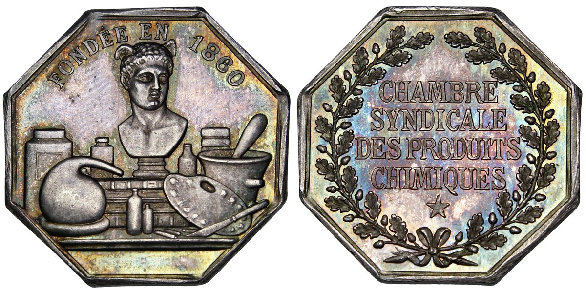 numismagram's tweet photo. It's #tonerTuesday, so check out this charmingly colored silver #jeton from mid-19th century France! ➡️$235⬅️ https://t.co/L78Q8ZnCTX #numismatics #exonumia #medallicart https://t.co/LffAN2Z8l7