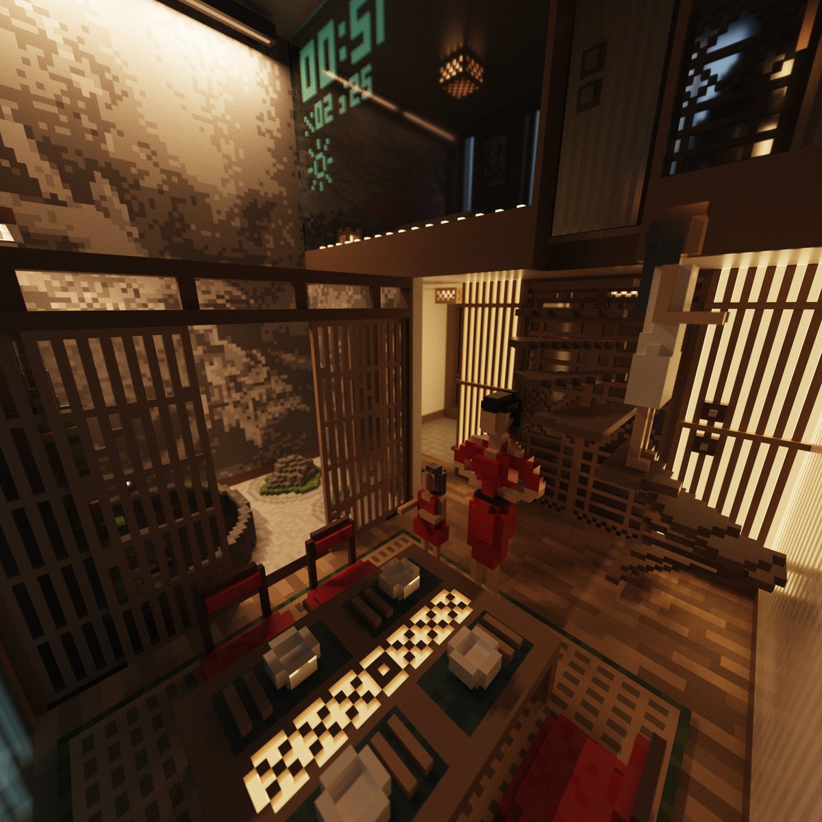 CryptoCitiesNFT's tweet photo. Artist Spotlight #4 // @voxelmonsters

In the upper echelons of the city, a wealthy family's apartment is adorned with traditional Japanese influences, reminiscent of a time before NeoTokyo. https://t.co/z40jPx6t3l