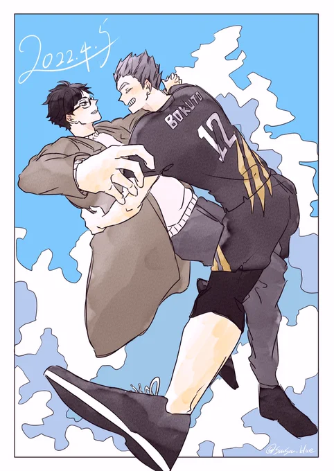 間に合ったーーーーー!!!!!
今年も2人に幸あれ

#兎赤の日2022 
#4月5日は兎赤の日 