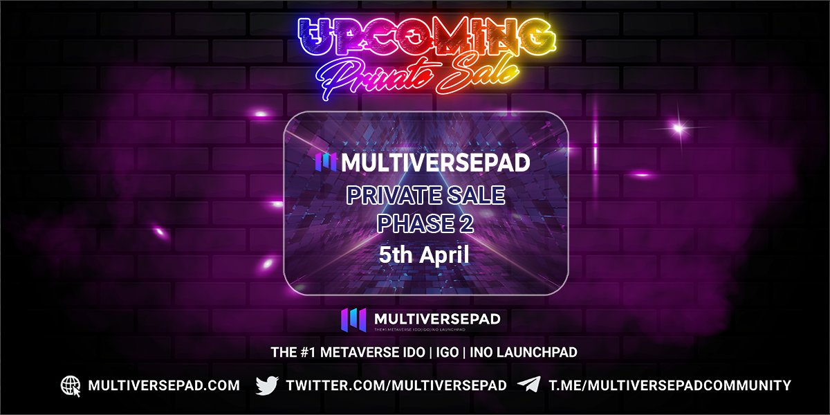 MultiversePad's tweet photo. 💥MTVP Private Sale FCFS on @MultiversePad is LIVE! ✅

💶 $MTVP Price: $0.017
💰 Total Raise: $50K
🚀 Initial Mkt cap: $230K

📃 Vesting: 20% at listing, then unlocked 5% each week

🚀 Listing: April 29, 14:00 UTC

Participate here 👉 https://t.co/aiAS1i5gEi

#Launchpad #BSC https://t.co/8OT72ZCeyh