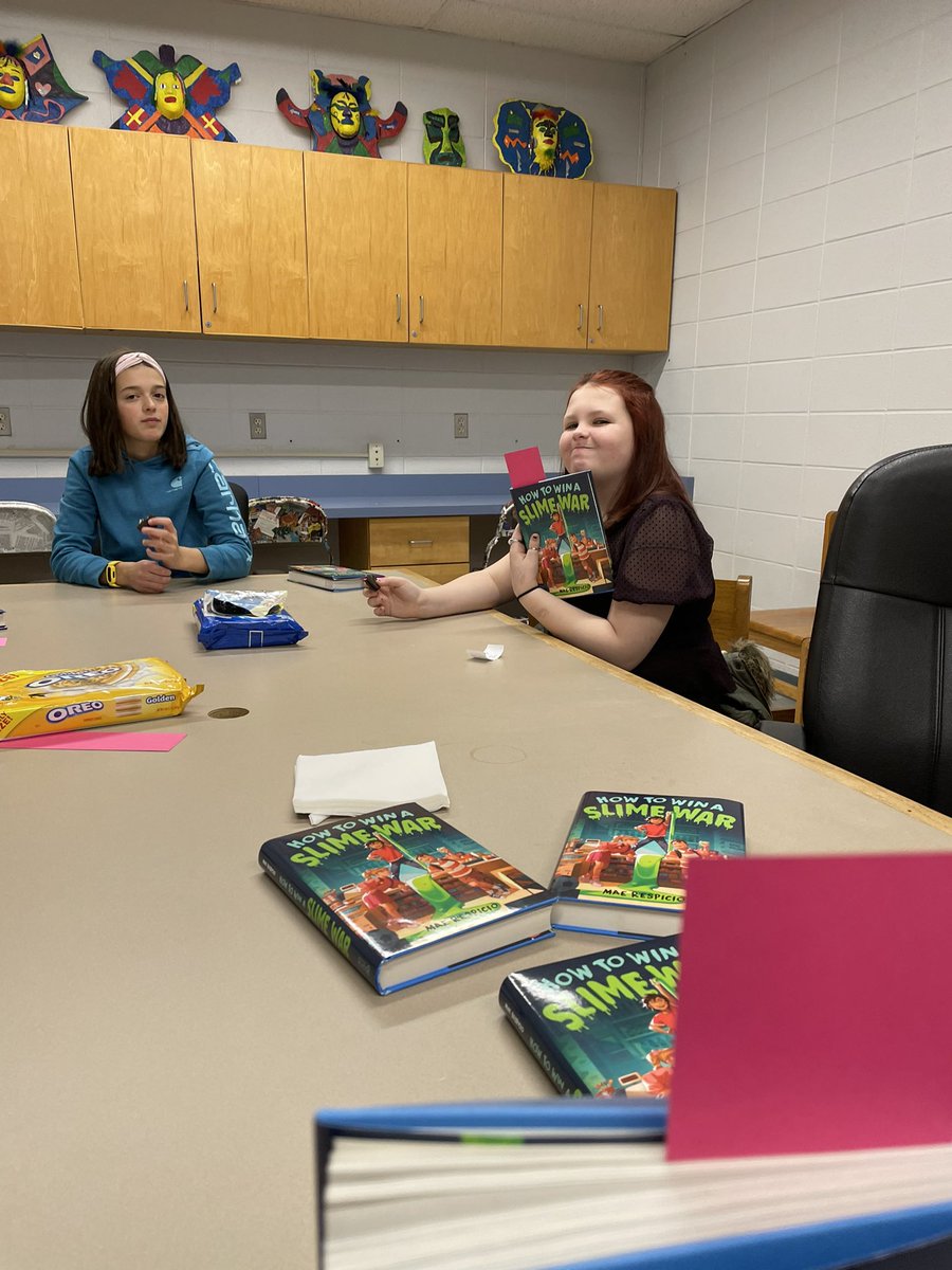 lebrund's tweet photo. KRARI book group How to Win a Slime War during advisory today @BSDBroncos @BMS_Broncos @ribook @maerespico https://t.co/uxgk1g4xUw