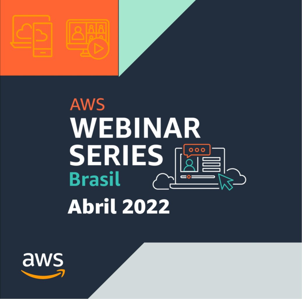 As inscrições para os webinars de abril estão abertas! Aprenda diretamente com nossos especialistas e conheça as novidades sobre Containers, Databases, Analytics e Machine Learning: go.aws/3t3nKbj
