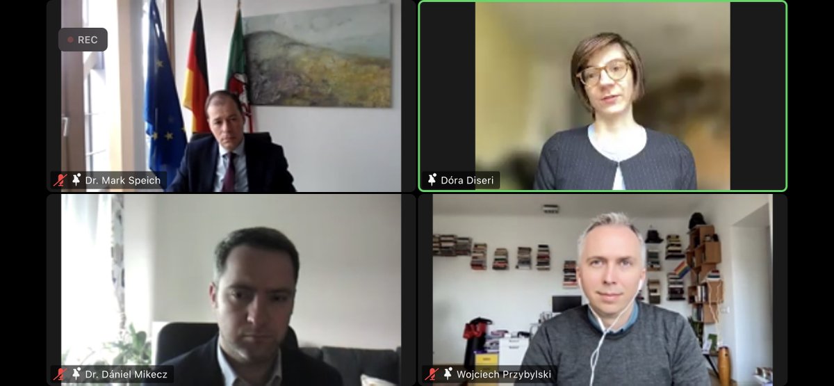 #Ungarn nach der Wahl 🇭🇺🗳️: Vielen Dank für den konstruktiven Online-Expertenaustausch mit Minister Holthoff-Pförtner, Staatssekretär <a href="/markspeich/">markspeich</a> und den Gästen <a href="/diseridora/">Dóra Diseri</a>, <a href="/wprzybylski/">Wojciech Przybylski</a> und Dániel Mikecz nach dem Wahlsieg der #Fidesz-Partei von Victor #Orban.