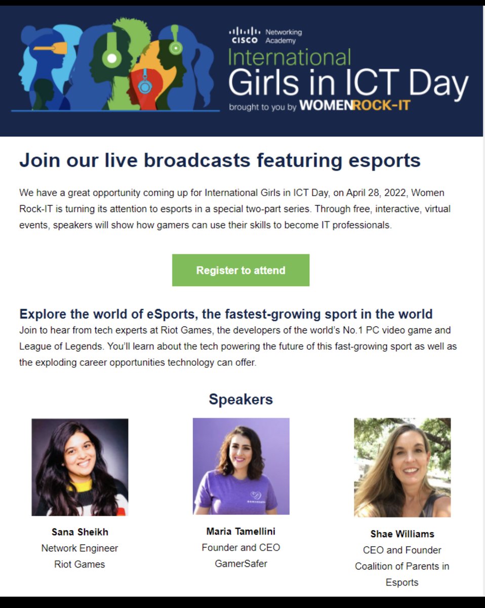 GNET_Works's tweet photo. Am excited to share the news about Girls in ICT Day coming up. We're gonna have great! women leaders in the field talk to us. Are you a girl who is confused about a career path? then trust me this is for you. @CiscoNetAcad is also providing free courses🤗#GirlsInICT22 #NetAcad https://t.co/kUESaSU41o