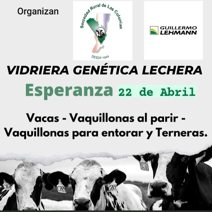 NUESTRA TRADICIONAL VIDRIERA GENÉTICA LECHERA YA TIENE FECHA!!!!🐮🐂