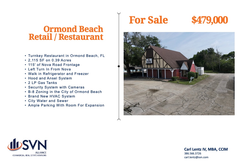 SVNAlliance's tweet photo. For Sale - 
Turnkey Restaurant in Ormond Beach!
#retail #restaurant #forsale #ormondbeach https://t.co/0xKInK7qJ2