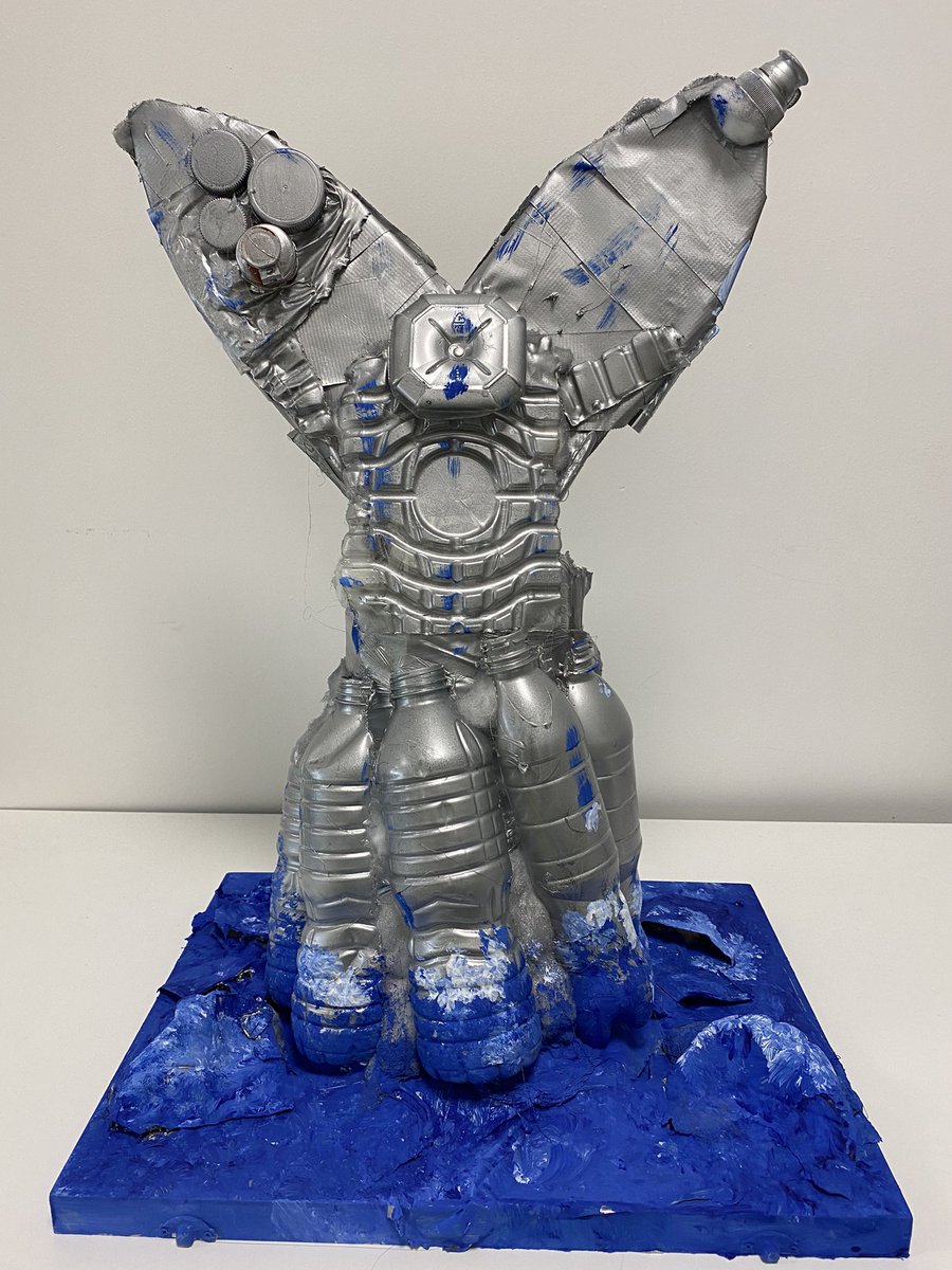 Amazing ‘raising awareness’ work and  sculpture created by <a href="/BryntirionComp/">BryntirionComp</a> Year 10 pupil Jasmine.

Jasmine is working on the <a href="/Keep_Wales_Tidy/">Keep Wales Tidy</a> Marine Litter National/Foundation Global Citizenship Challenge and has made the sculpture using single use plastic collected from beaches.