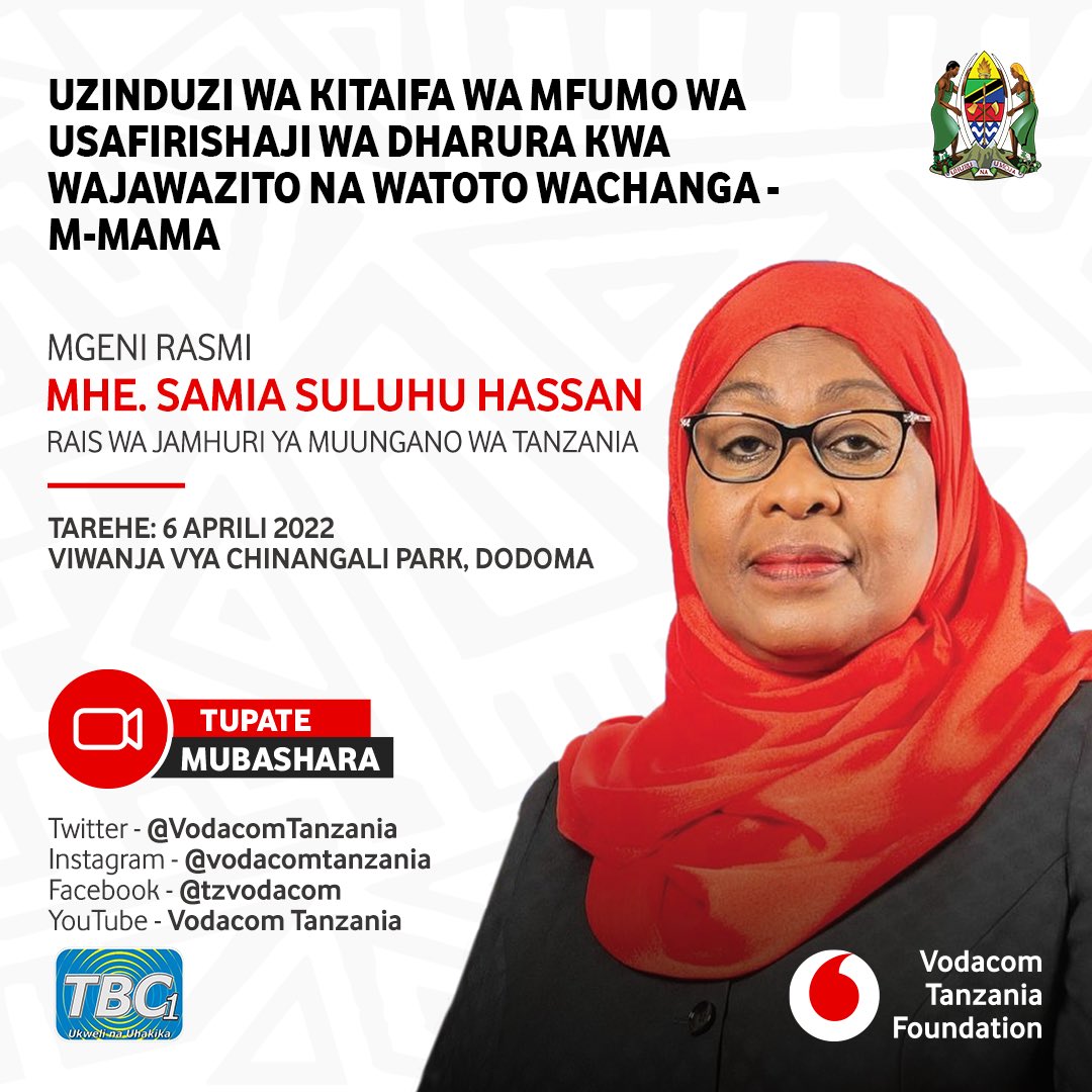 VodacomTanzania's tweet photo. Kesho tunazindua rasmi mradi wetu wa m-mama na mgeni rasmi Mhe. Samia Suluhu Hassan.M-mama ni suluhisho la wanawake wajawazito pindi wanapopata uchungu pingamizi, wataweza kutumia simu zao ili kuunganishwa na huduma za kuokoa maisha yao na ya mtoto. @vodacomtzfound @VodafoneFdn https://t.co/XLOJoOL6gT