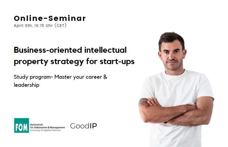 GoodIPGmbH's tweet photo. Tomorrow, our founder Sebastian Hugl has the pleasure of speaking at the online seminar at University of Applied Sciences for Economics and Management about #𝐁𝐮𝐬𝐢𝐧𝐞𝐬𝐬-𝐨𝐫𝐢𝐞𝐧𝐭𝐞𝐝 #𝐢𝐧𝐭𝐞𝐥𝐥𝐞𝐜𝐭𝐮𝐚𝐥𝐩𝐫𝐨𝐩𝐞𝐫𝐭𝐲 𝐬𝐭𝐫𝐚𝐭𝐞𝐠𝐲 𝐟𝐨𝐫 #𝐬𝐭𝐚𝐫𝐭𝐮𝐩𝐬 💪 https://t.co/N2oxTyha3Z