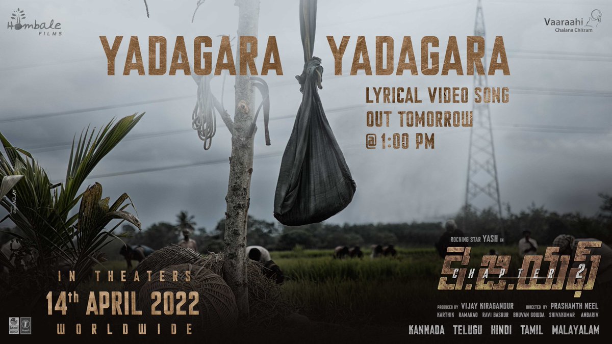 RaviBasrur's tweet photo. Voice of every MOTHER!

#GaganaNee/#YadagaraYadagara/#AgilamNee/#GaganamNee lyrical video song will be out at 1 PM tomorrow on @LahariMusic. 

#KGFChapter2 @Thenameisyash @prashanth_neel @VKiragandur @hombalefilms @duttsanjay @TandonRaveena @SrinidhiShetty7 https://t.co/fVfYHwEYes