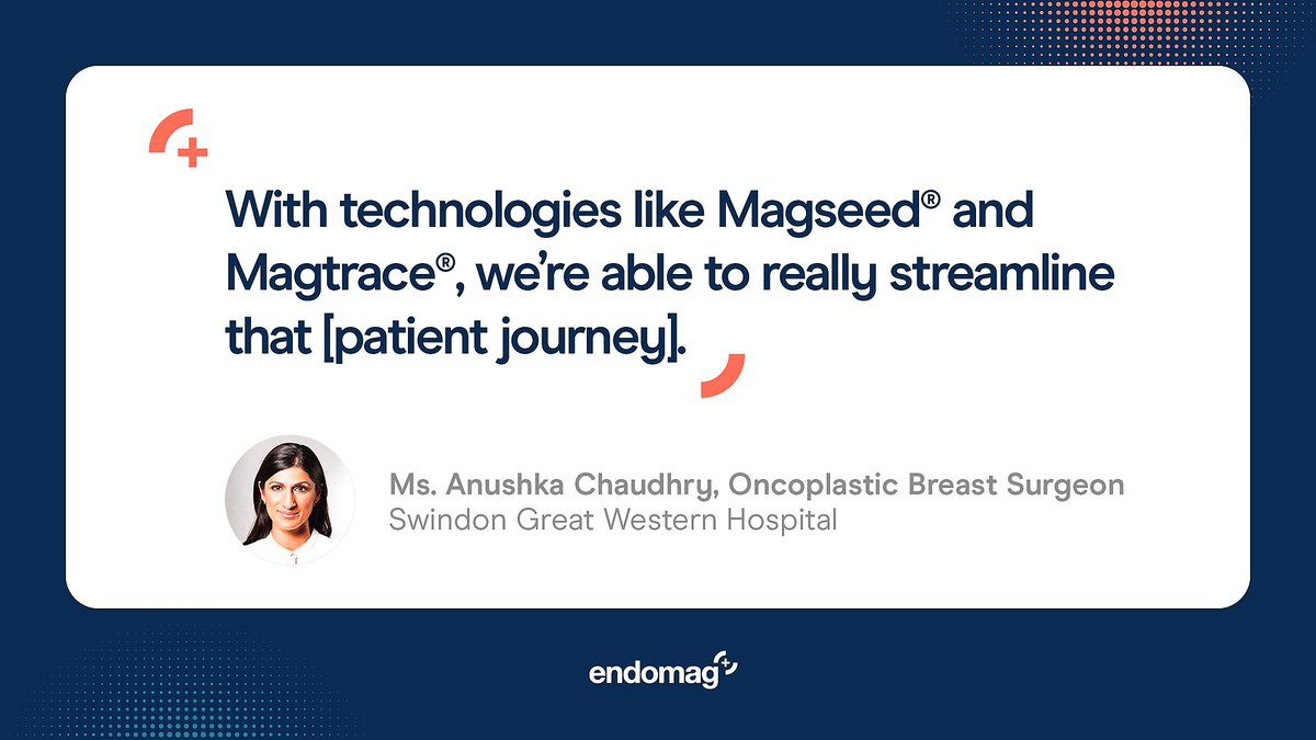 endomag's tweet image. 🗣️ "With technologies like Magseed® and the Magtrace®, we're able to really streamline that [patient journey]”

@askanushka tells us how the Sentimag® platform has transformed the treatment experience for her patients.