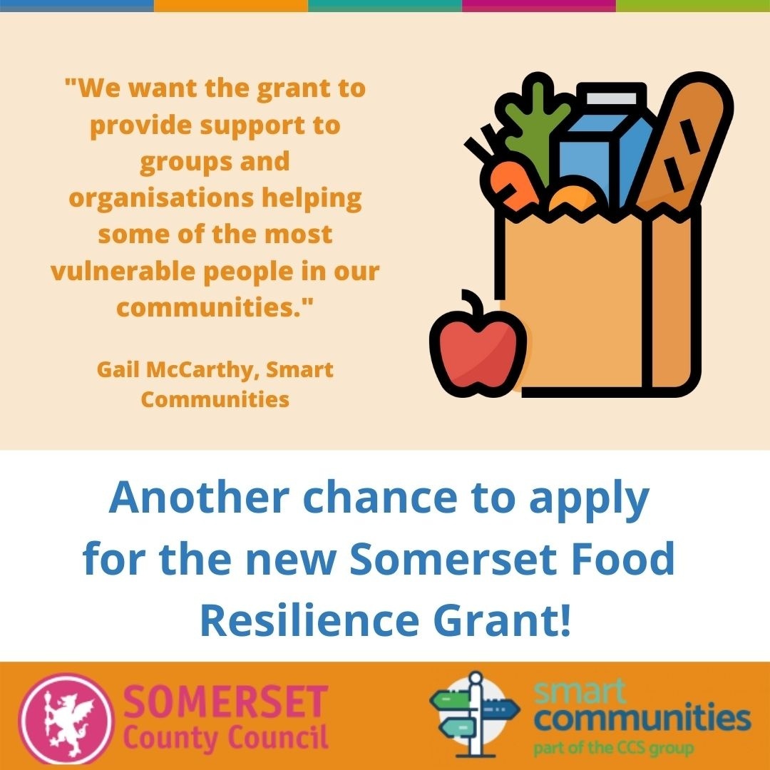 Southsomersetdc's tweet photo. 🍎🍊🍐 A new Food Resilience Grant fund is being provided! Any community organisation or charity in Somerset can apply for a maximum of £2,000.  Apply by 31 May 2022 at https://t.co/jBaiABlyRF . The grant is funded by @SomersetCouncil and provided by @communitiesltd . #foodfund https://t.co/nkCTTX60Q3