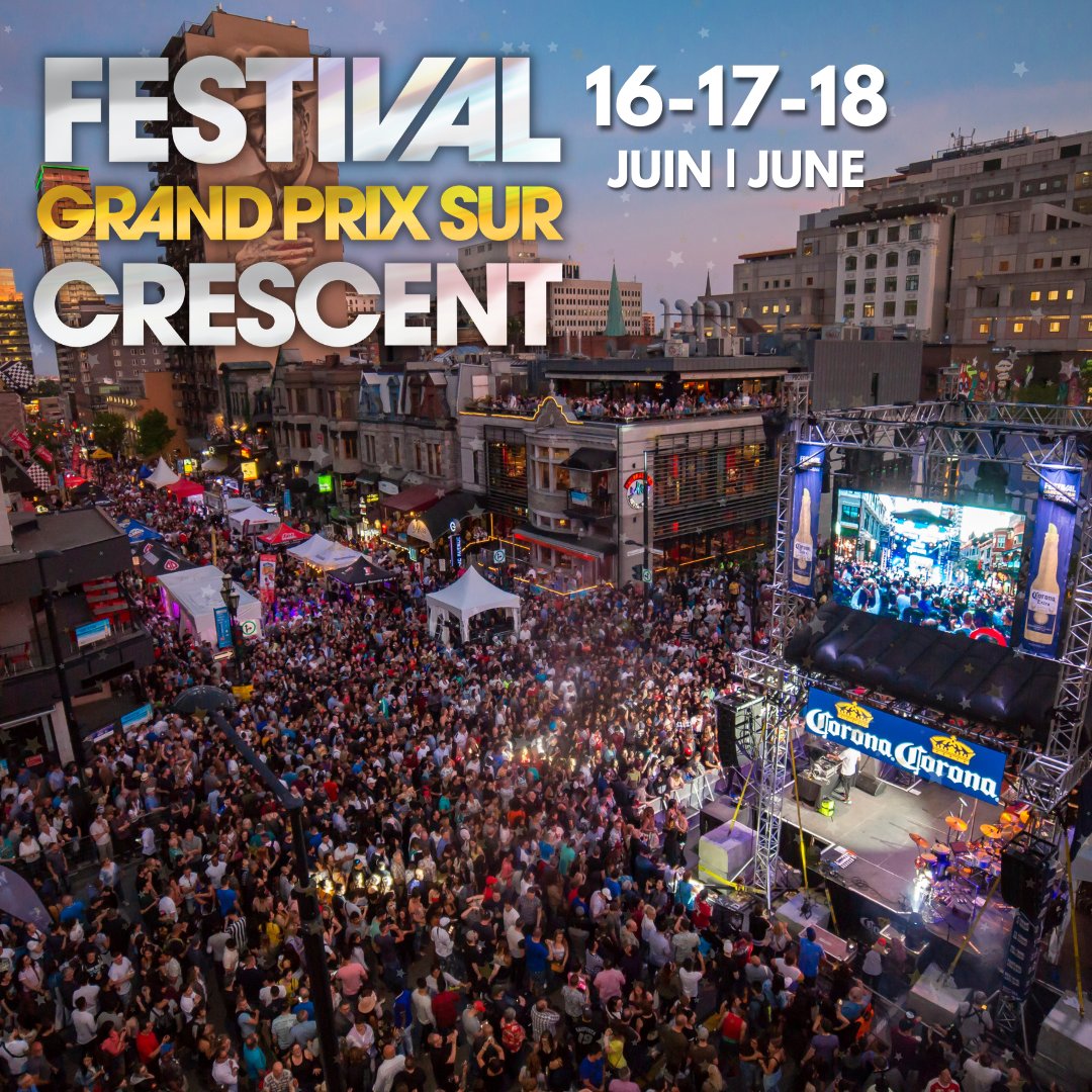 FestGPCrescent's tweet photo. L'équipe du Festival vous réserve une édition exceptionnelle du 16-18 juin entre 11h et 23h ! 

The team has an exceptional edition in store for you from June 16-18 between 11am and 11pm!

#crescentstreet #grandprixfestival #gp22 #montreal https://t.co/wheBjjDREr