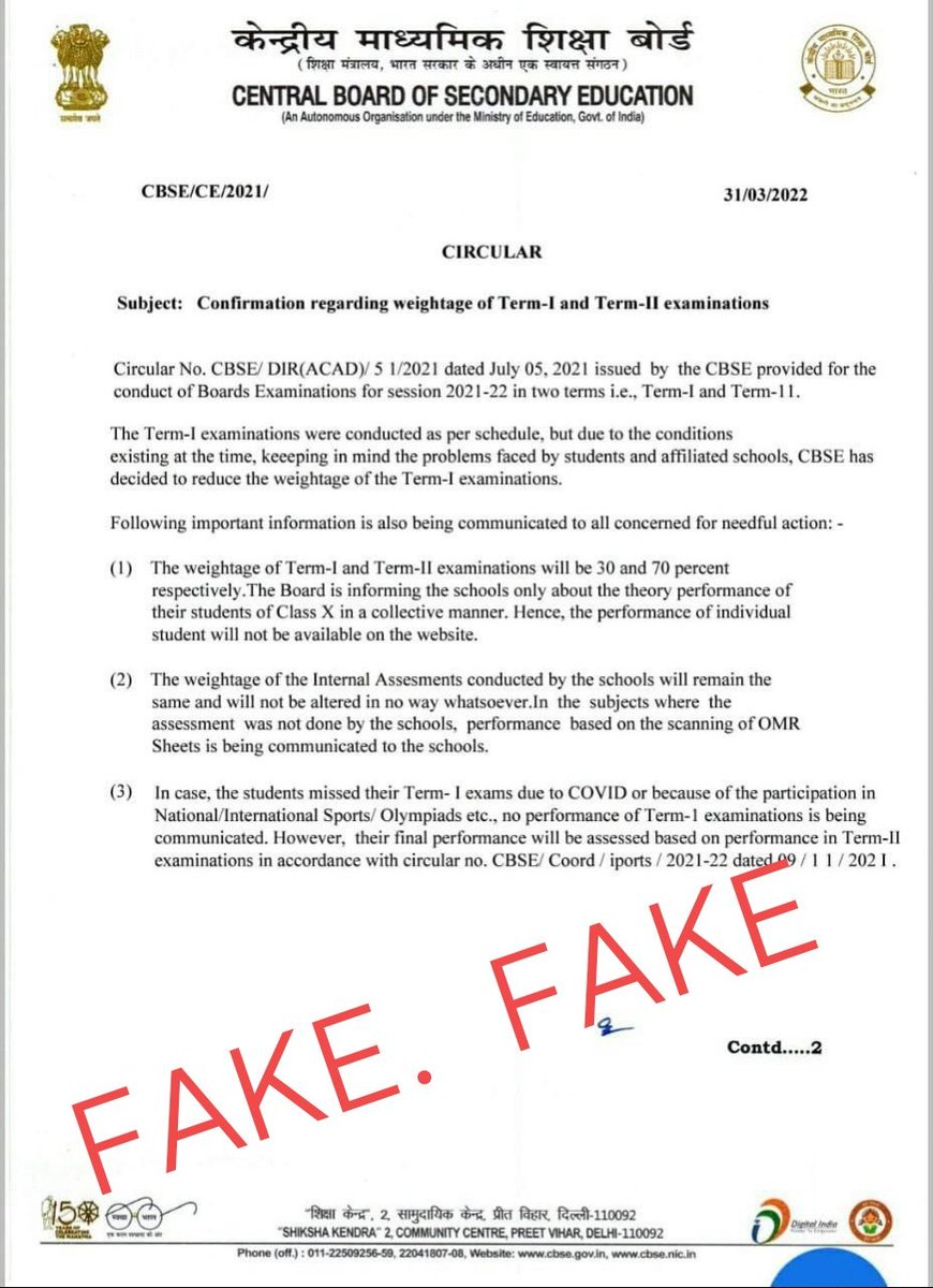abhishekTWEETS7's tweet photo. @cbseindia29 has confirmed that this letter is FAKE.
@TOI_Nagpur https://t.co/xWxsnGQUuJ