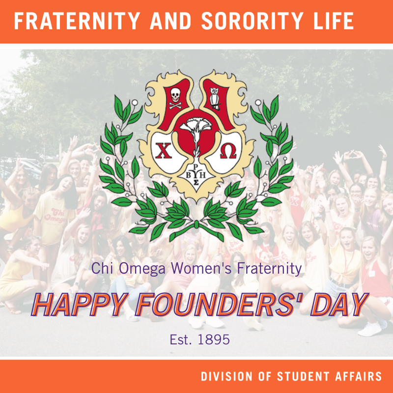 Happy Founders' Day to the women of #ChiOmega! Chi Omega Women's Fraternity was founded on April 5, 1895 at the University of Arkansas. Clemson is home to the Psi Kappa chapter. Cheers! 🎉