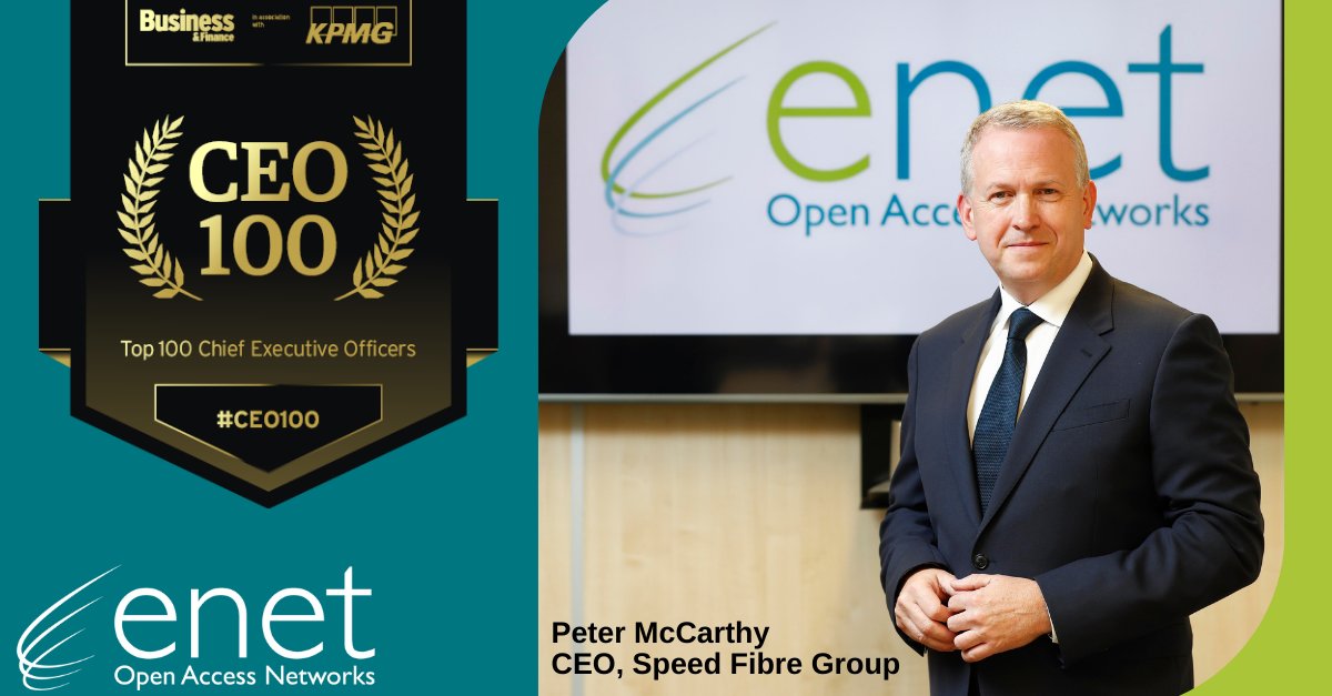 Enet CEO Peter McCarthy has been named as one of the Top 100 CEO’s by Business &amp; Finance

The <a href="/BandF/">Business & Finance</a> CEO 100 Index recognises 100 of the top CEO's in Ireland &amp; the UK in 2022 in association with <a href="/KPMG_Ireland/">KPMG Ireland</a> 

Congratulations <a href="/MRPFMCC/">Peter McCarthy</a> 👏🏼

Full list - businessandfinance.com