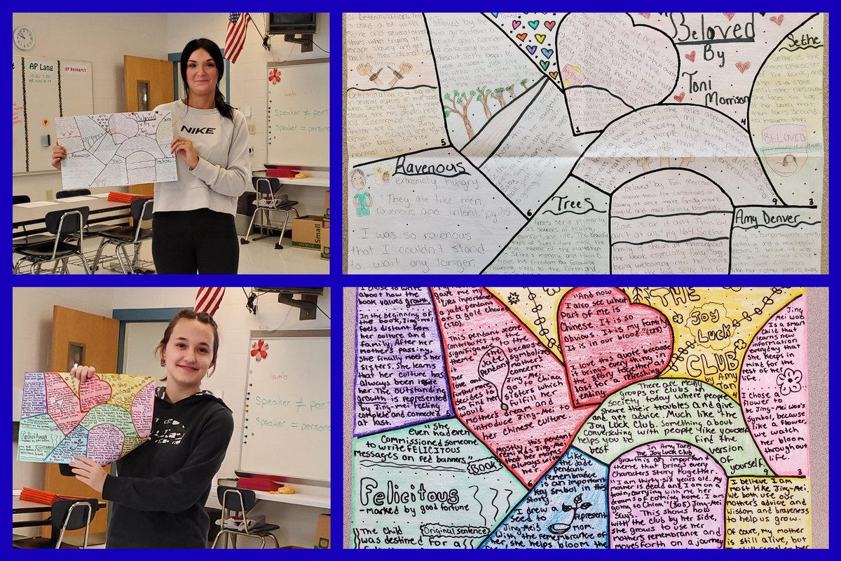 MissMillerAP's tweet photo. #TigerAPLit presented literary mosaics on their Q3 independent read. https://t.co/c6VgAeLuth