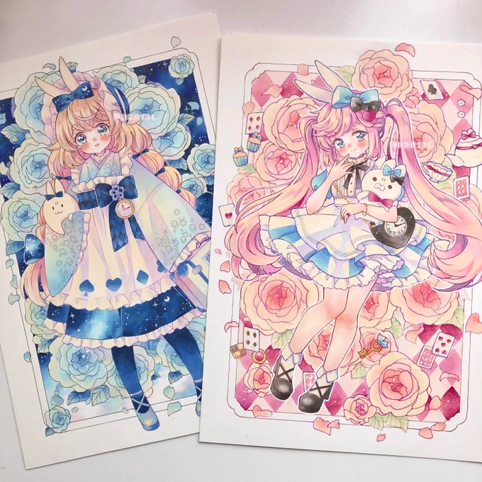【 星空アリス 】と【 薔薇とアリス 】

アリス展に出すイラスト2枚 完成しました!どっちのアリスがお好みですか🐰?
#オリジナル 