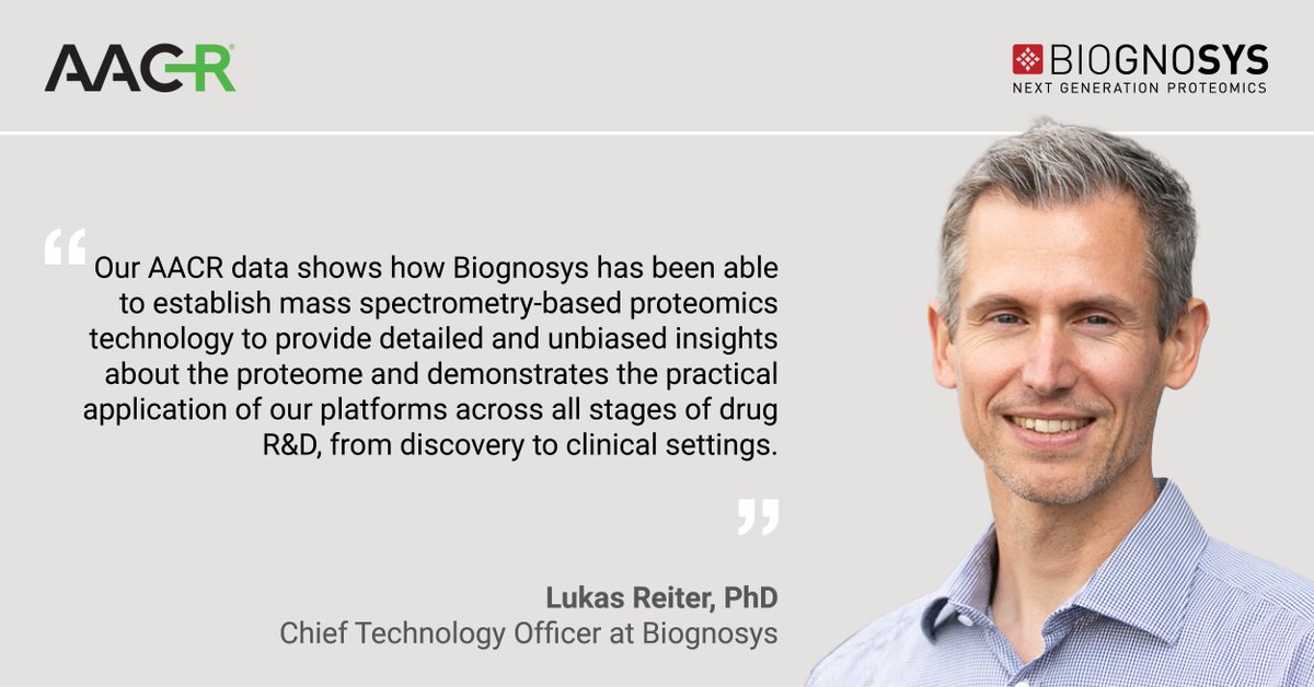 biognosys's tweet photo. Just a few more days until #AACR22! 🙌🎉 Are you as excited as our CTO, Lukas Reiter? You're to expect 1 talk, 5 posters around our #TrueDiscovery and #TrueTarget platforms, and a poster collaboration with @NeoGenomics. See you at booth 855! 
Learn more: https://t.co/KRCMjOPcRl https://t.co/ljnTeS25yS