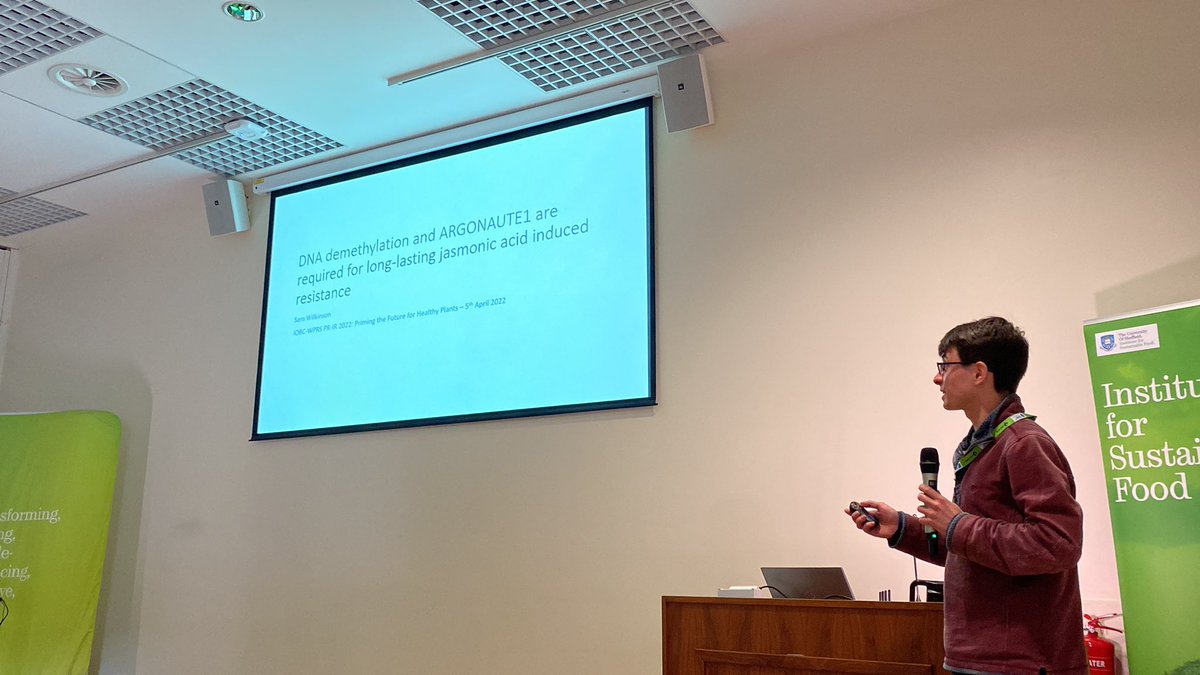 Abstract speaker Sam Wilkinson from <a href="/sheffielduni/">The University of Sheffield</a> explains that DNA demethylation and ARGONAUTE1 are required for long-lasting jasmonic acid induced resistance #IOBCSHEFF