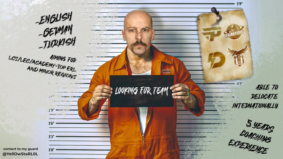 .
Looking for new partners in crime to keep adding to my 5 years of coaching

To start planning your next heist with me, contact: Nova@prodigy-agency.gg or DM 
<a href="/YellOwStaRL0L/">YellOwStaR</a> 

RT's appreciated