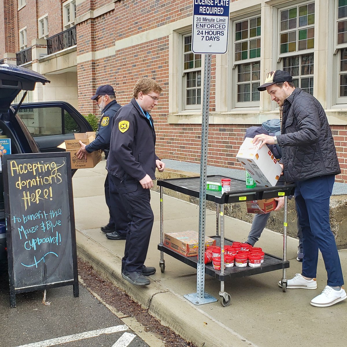 Thank you, Wolverines, for helping us stuff a DPSS vehicle full of donations yesterday! Today, we'll be parked outside the Maize and Blue Cupboard located off of Maynard street. Drop off your donations between 11am and 3pm today to make a difference.