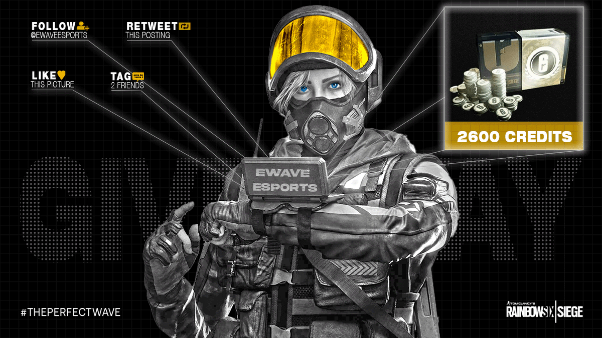 ewaveesports's tweet photo. ⚡#GIVEAWAY ⚡
Zum heutigen Spiel, gibt es ein #Giveaway für unsere Rainbow Six Fans😉  Holt euch die 2600 Credits👈, indem Ihr Folgendes tut:

❤️FOLLOW US
🔄RETWEET this post
👍LIKE this post
💬TAG 2 friend

Das Giveaway endet am 09. März um 21.00 Uhr MESZ!

#THEPERFECTWAVE 💙👈 https://t.co/P3tGEcU5qA