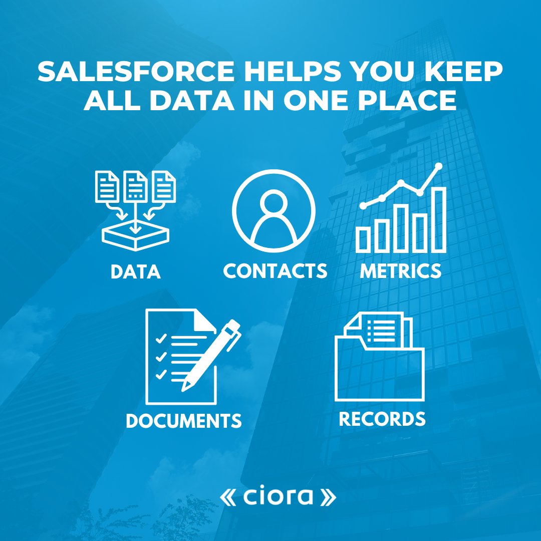 ciora_solutions's tweet image. Don&apos;t make tracking and managing customer information harder than it needs to be. Salesforce ensures your data is in one place and can easily be updated by anyone at any time.

Book a free consultation with us to learn more about Salesforce&apos;s capabilities: bit.ly/3FMhQPI