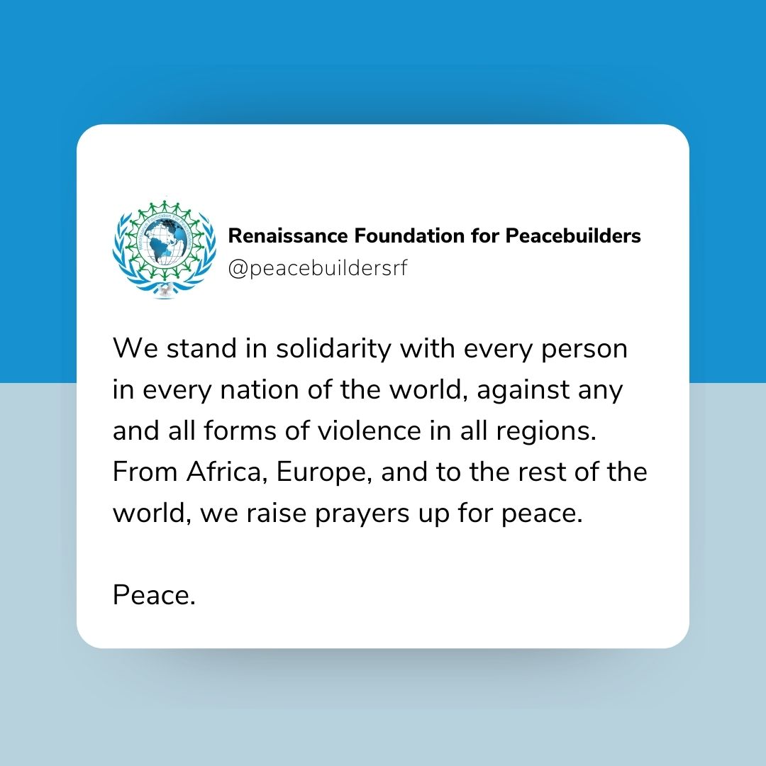 peacebuildersrf's tweet photo. #Peacebuilding #Peacebuilders #world #peace #refop #renaissancefoundationforpeacebuilders #ngo https://t.co/nGTQA4h2aE