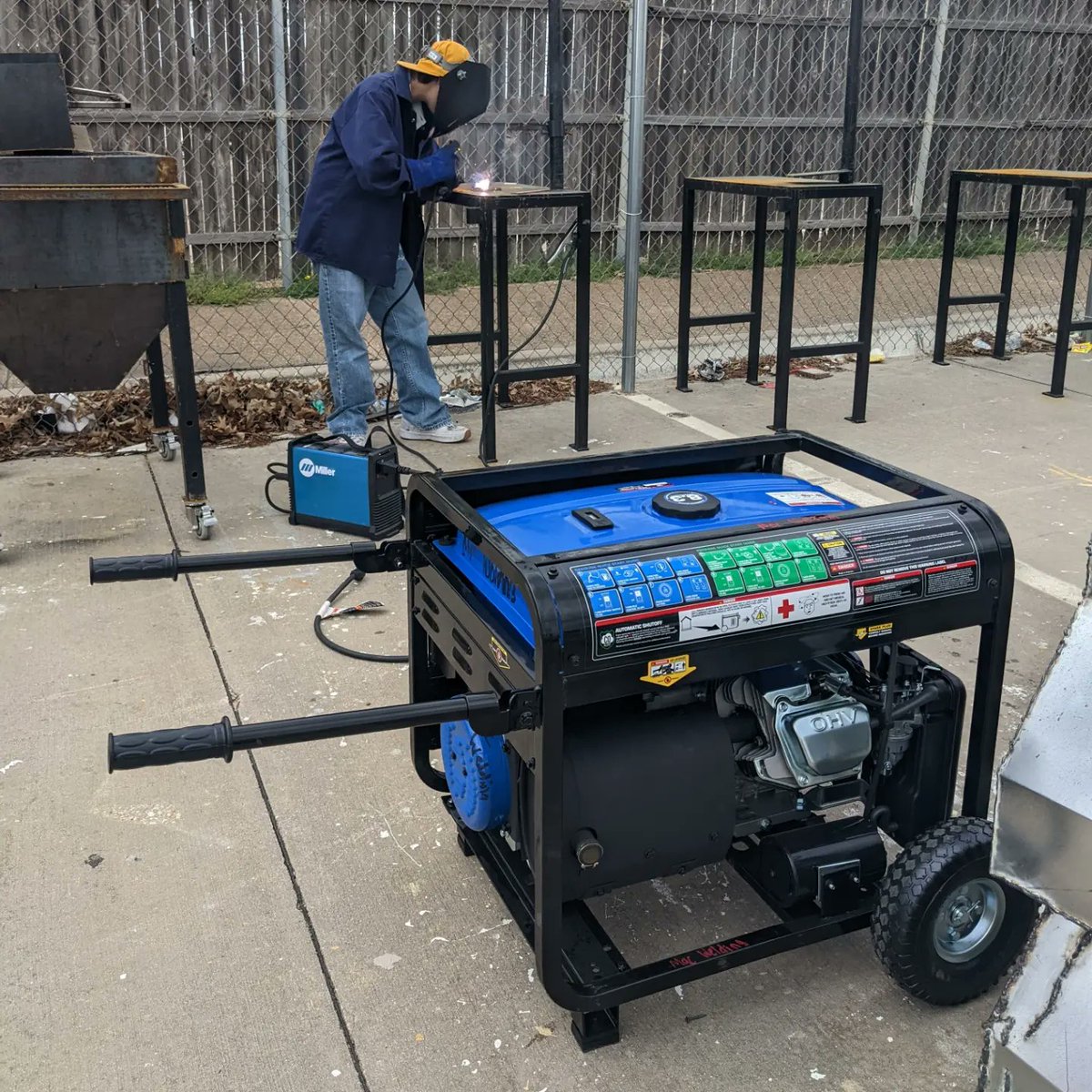 macarthurwelds's tweet photo. Thanks for testing out our generators for their first run and laying down a few beads! Juan and Max are always in their natural element when they get to try out new things. #macarthurwelds #welding #smaw #weldingstudent #welder @iisdCTE @miyoshaguinn https://t.co/JGvtK9eEE5