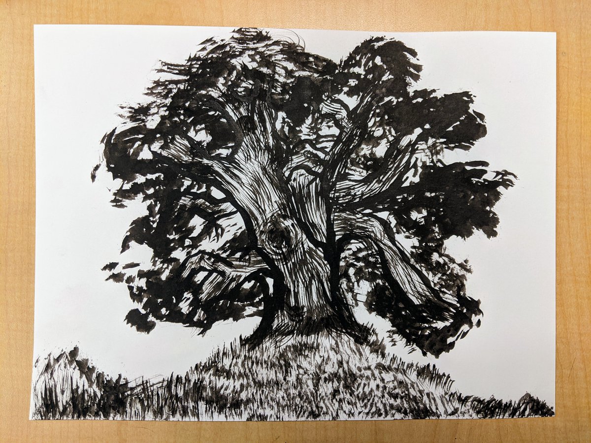 MsFrederickArt's tweet photo. 9th graders are playing with brush strokes and sumi-e style ink painting. I'm beyond impressed with their openness to experiment and play! 💛💙 https://t.co/5Pj8bXg822