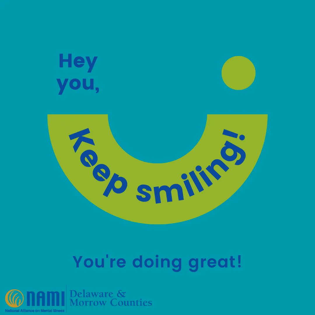 Even when it feels hard, keep smiling. ☺️ 💙  

#MentalHealth #NAMIDelMor