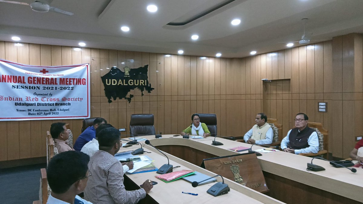 dcudalguri's tweet photo. Annual General Meeting of Indian Red Cross Society, Udalguri held at Conference Hall of DC office today.
#RedCross #dcudalguri #uday_praveen #Udalguri #Assam #India https://t.co/V3SD9Lekl3