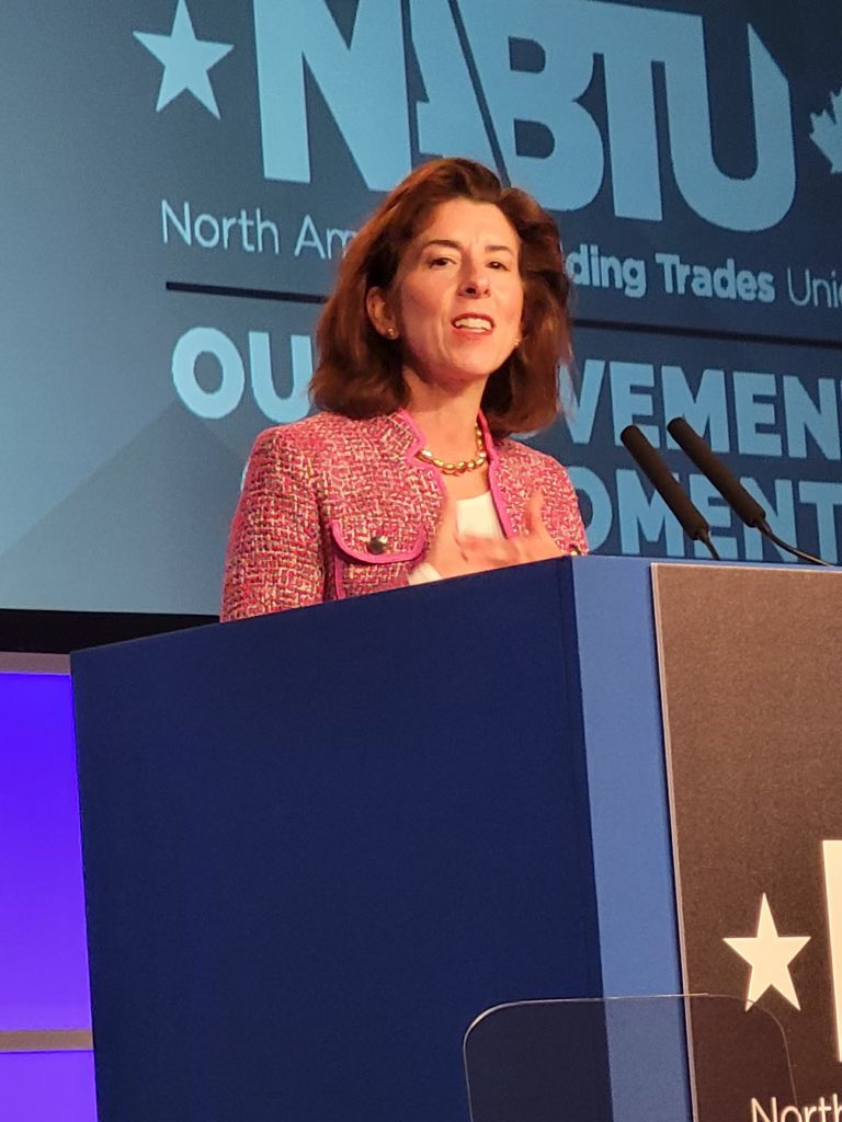 NABTU's tweet photo. “I want to be known as the #BuildingTrades Secretary.” - @SecRaimondo 

#OurMovementOurMoment // #NABTU2022 https://t.co/VzpDLt5049