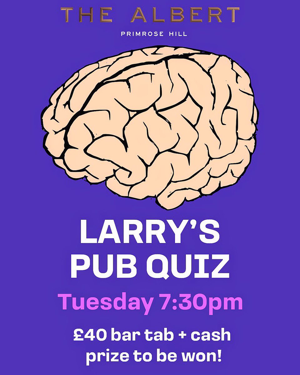 🚨 It’s quiz night! 🚨

Join us tonight at 7:30pm! 🤓

#quiz #primrosehill #pubquiz