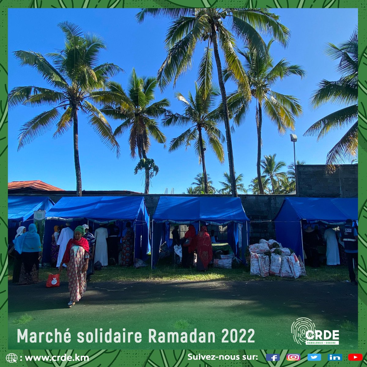 crdediboini's tweet photo. Le #MarchéSolidaire organisé par le @crdediboini avec l’appui du @PNUD_Comores et le @gouvkm 🇰🇲 à l’occasion du début de ce mois béni, prend fin cette après-midi. 
Merci à tous et à toutes d’être venus si nombreux rencontrer nos équipes et vous approvisionner pour le #ramadan. https://t.co/I0zeChd6zX